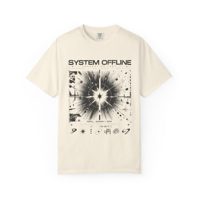 System Offline Graphic T-Shirt — Vintage Sci‑Fi Starburst Tee