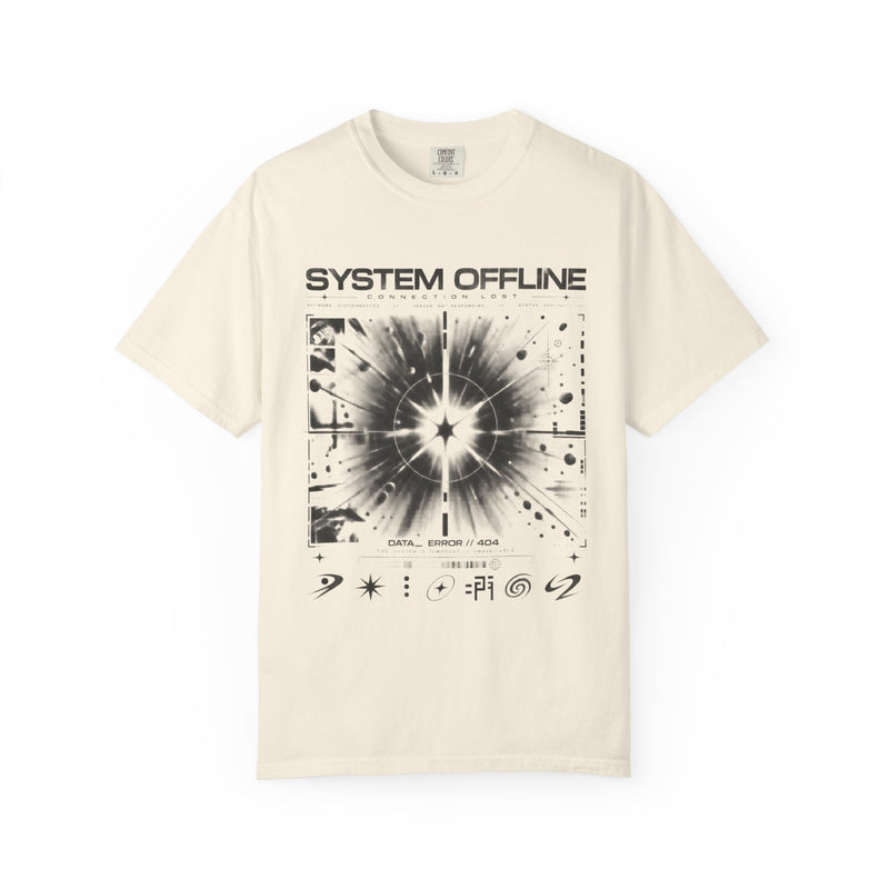 System Offline Graphic T-Shirt — Vintage Sci‑Fi Starburst Tee