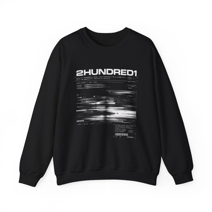 2HUNDRED1 Glitch Graphic Crewneck Sweatshirt