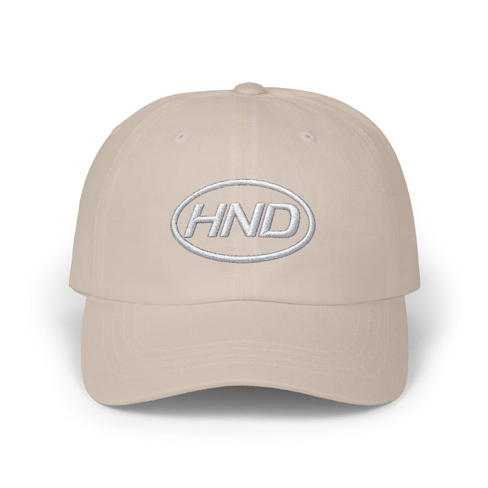 HND Embroidered Classic Dad Cap — Minimal Oval Logo Baseball Hat