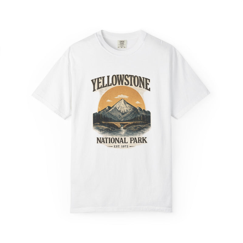 Yellowstone National Park T-Shirt — Vintage Mountain Sunset Tee