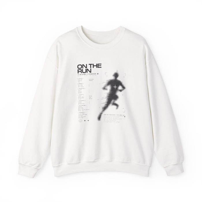 On The Run Graphic Crewneck Sweatshirt — Blurred Runner Athletic Pullover