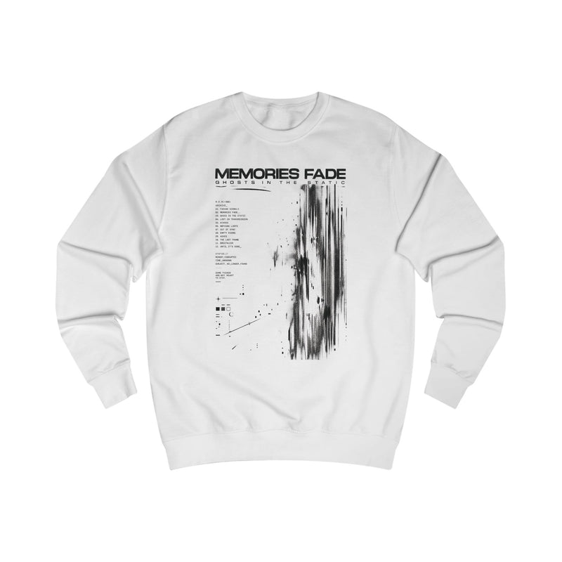 Memories Fade Graphic Sweatshirt — Distressed Monochrome Art Crewneck