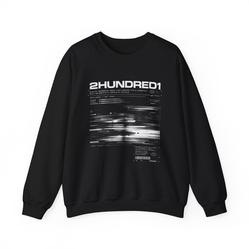 2HUNDRED1 Glitch Graphic Crewneck Sweatshirt