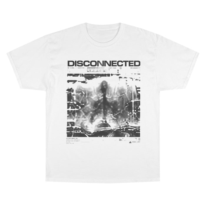 Disconnected Graphic T-Shirt — Distressed Cyberpunk Design